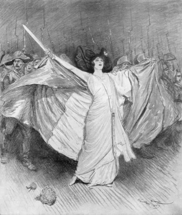 Framed Print : La Marseillaise, L Opera-Comique, 6 December 1914 (1926). Artist: Georges Bertin Scott Framed Print : La Marseillaise, L Opera-Comique, 6 December 1914 (1926). Artist: Georges Bertin Scott