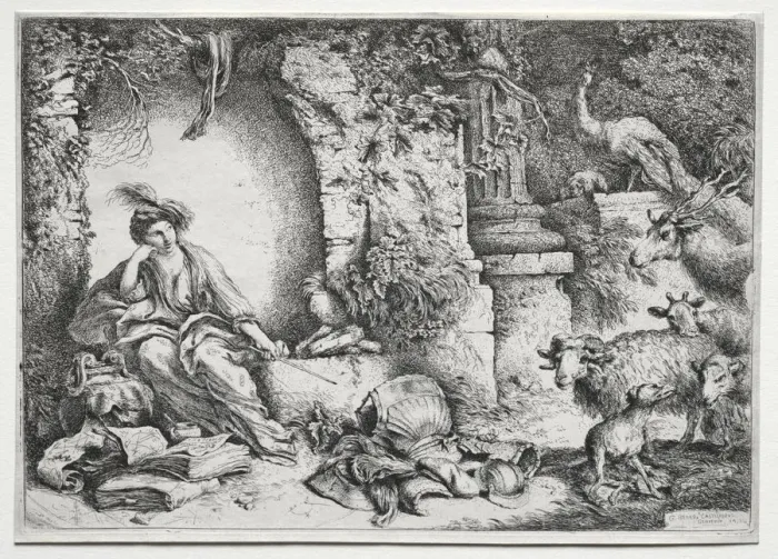 Framed Print : La Melancolie, c. 1660-1665. Creator: Giovanni Benedetto Castiglione (Italian, 1609-1664) Framed Print : La Melancolie, c. 1660-1665. Creator: Giovanni Benedetto Castiglione (Italian, 1609-1664)