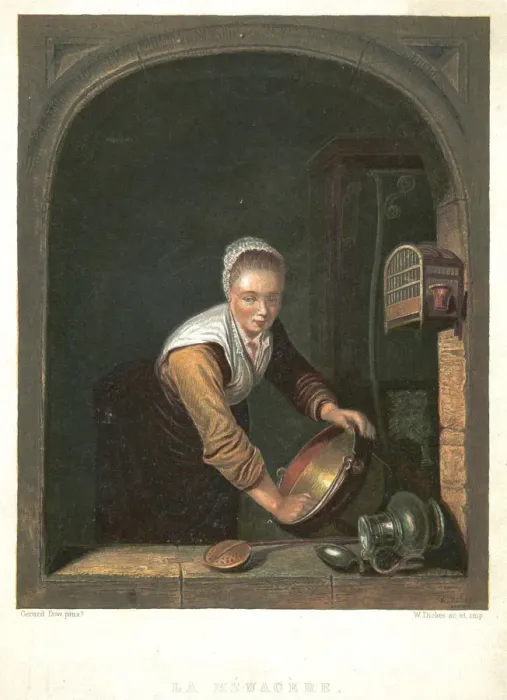 Framed Print : La Menagere, c1630-1670Artist: Gerrit Dou Framed Print : La Menagere, c1630-1670Artist: Gerrit Dou