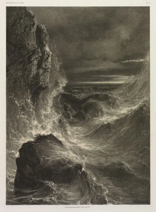 Framed Print : La Mer, 1851. Creator: Alexandre Calame (Swiss, 1810-1864) Framed Print : La Mer, 1851. Creator: Alexandre Calame (Swiss, 1810-1864)