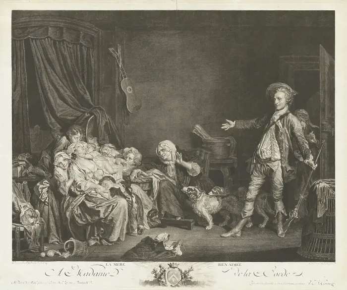 Framed Print : La mére bienaimée (The Well-Loved Mother), 1775. Creator: Jean Massard Framed Print : La mére bienaimée (The Well-Loved Mother), 1775. Creator: Jean Massard