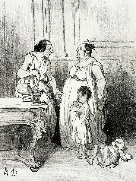 La Mère des Gracques, 1842. Creator: Honore Daumier