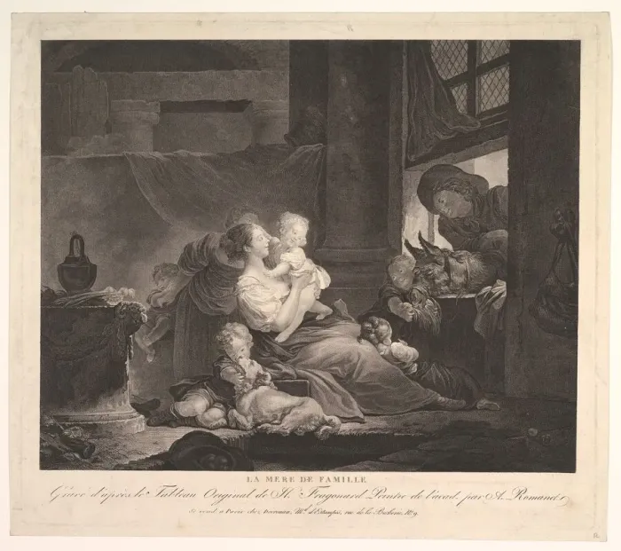 Framed Print : La Mere de Famille. n. d. Creator: Antoine Louis Romanet Framed Print : La Mere de Famille. n. d. Creator: Antoine Louis Romanet