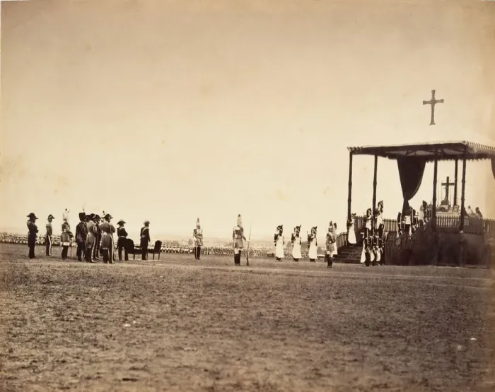 Framed Print : La Messe au Camp de Chalons, 1857. Creator: Gustave Le Gray Framed Print : La Messe au Camp de Chalons, 1857. Creator: Gustave Le Gray
