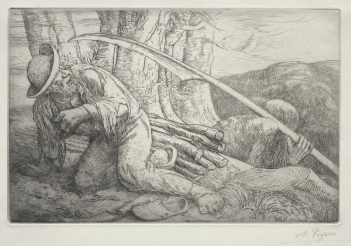 Framed Print : La Mort et le Bucheron (5th Plate). Creator: Alphonse Legros (French, 1837-1911) Framed Print : La Mort et le Bucheron (5th Plate). Creator: Alphonse Legros (French, 1837-1911)