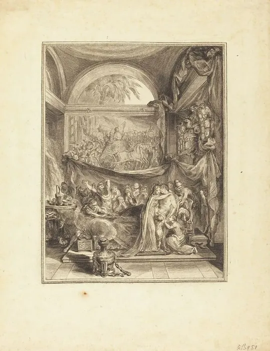 Framed Print : La mort de Germanicus. Creator: Gabriel de Saint-Aubin Framed Print : La mort de Germanicus. Creator: Gabriel de Saint-Aubin