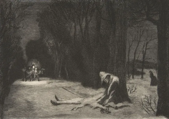 Framed Print : La Mort de Matamore (Capitaine Fracasse), 1864. Creator: Felix Bracquemond Framed Print : La Mort de Matamore (Capitaine Fracasse), 1864. Creator: Felix Bracquemond