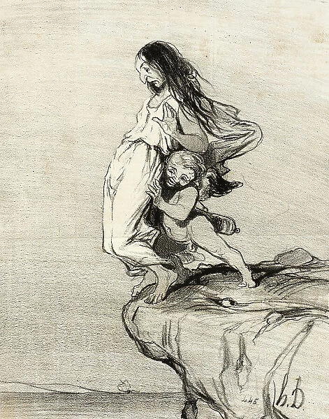 La Mort de Sappho, 1843. Creator: Honore Daumier