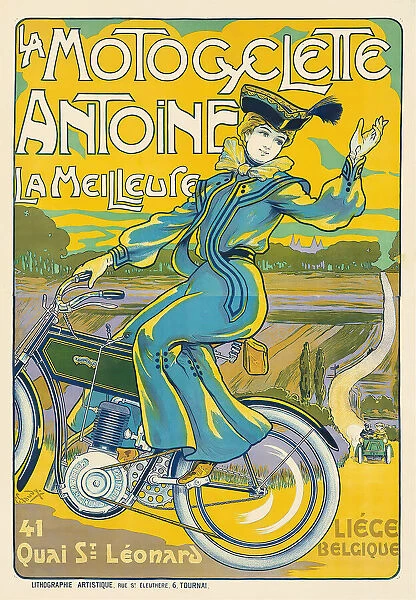 La Motocyclette Antoine. Creator: Gaudy, Georges (1872-1940)