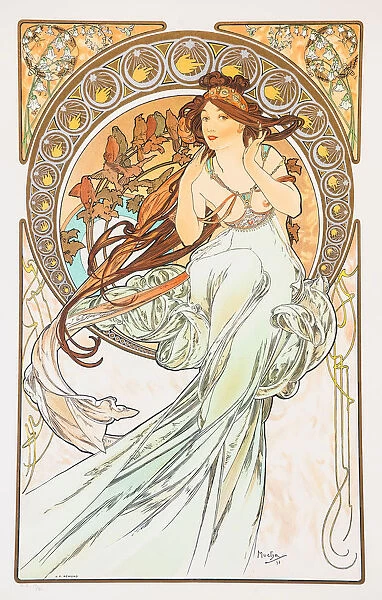 La Musica (From the series The Arts), 1898. Creator: Mucha, Alfons Marie (1860-1939)