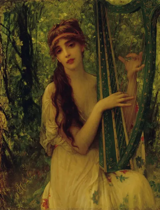 Framed Print : La musique (Agathe Calmel), 1882. Creator: Antoine Auguste Ernest Hebert Framed Print : La musique (Agathe Calmel), 1882. Creator: Antoine Auguste Ernest Hebert