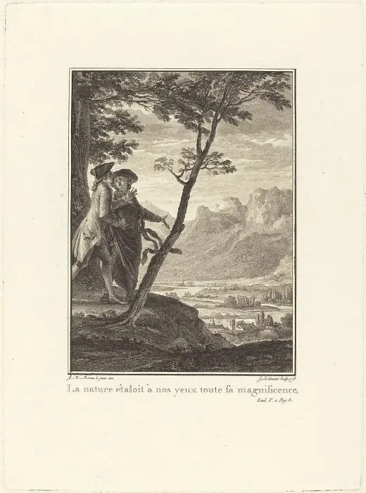 Framed Print : La nature étaloit à nos yeux toute sa magnificence, 1778. Creator: Jean Baptiste Blaise Simonet Framed Print : La nature étaloit à nos yeux toute sa magnificence, 1778. Creator: Jean Baptiste Blaise Simonet