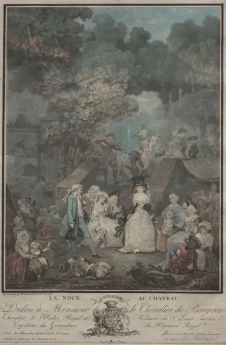 Framed Print : La Noce au Chateau, 1789. Creator: Philibert Louis Debucourt (French, 1755-1832) Framed Print : La Noce au Chateau, 1789. Creator: Philibert Louis Debucourt (French, 1755-1832)