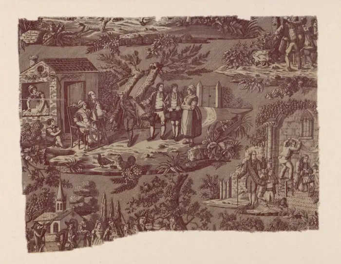 Framed Print : La Noce de Campagne (The Country Wedding) (Furnishing Fabric), France, c. 1820 Framed Print : La Noce de Campagne (The Country Wedding) (Furnishing Fabric), France, c. 1820