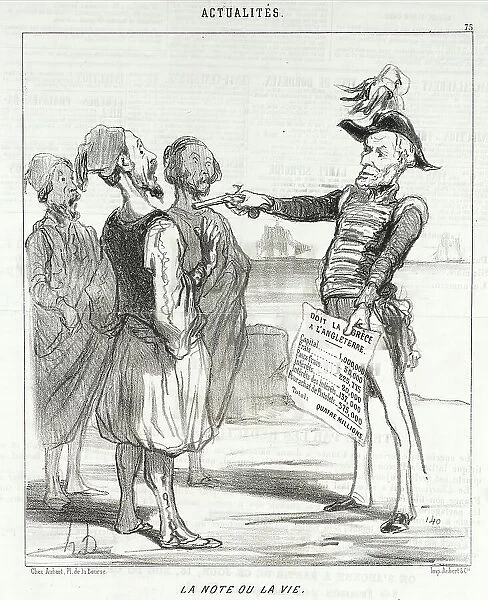 La Note ou la Vie, 1850. Creator: Honore Daumier