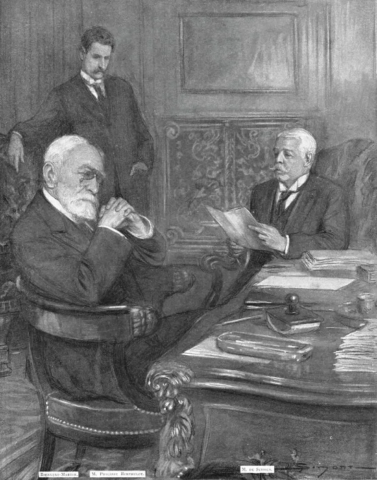 Framed Print : La note verbale a la France; l'Ambassadeur d'Allemagne au quai d'Orsay, 23 juillet, 1914. Creator: J Simont