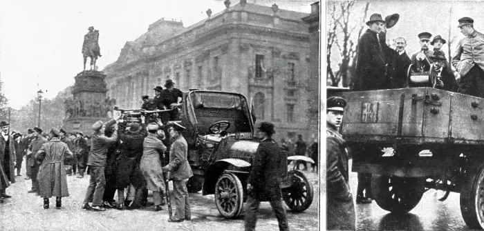 Framed Print : La Nouvelle Europe; la guerre civile a Berlin; le 24 decembre 1918, des revolutionnaires... 1918 Creator: Unknown