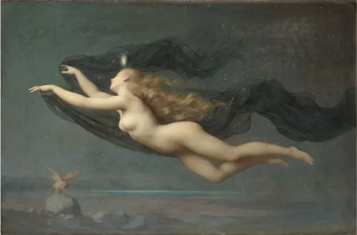 Framed Print : La Nuit. Artist: Raynaud, Auguste (1854-1937) Framed Print : La Nuit. Artist: Raynaud, Auguste (1854-1937)