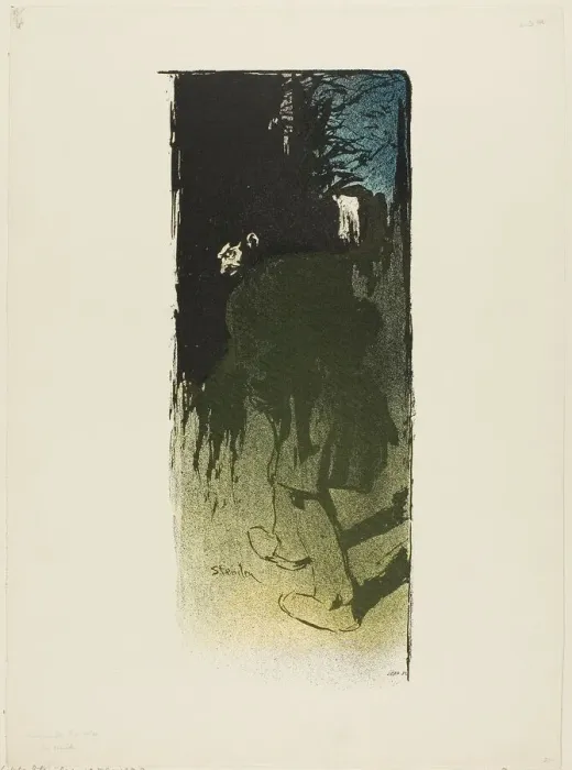 Framed Print : La Nuit, published November 17, 1895. Creator: Theophile Alexandre Steinlen Framed Print : La Nuit, published November 17, 1895. Creator: Theophile Alexandre Steinlen
