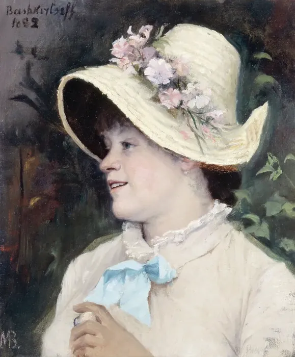 Framed Print : La Parisienne, portrait of Irma, model at the Academie Julian, 1882. Creator: Maria Konstantinowka Bashkirtseff Framed Print : La Parisienne, portrait of Irma, model at the Academie Julian, 1882. Creator: Maria Konstantinowka Bashkirtseff