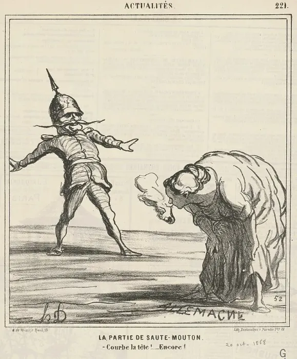 Framed Print : La partie de saute-mouton, 19th century. Creator: Honore Daumier Framed Print : La partie de saute-mouton, 19th century. Creator: Honore Daumier