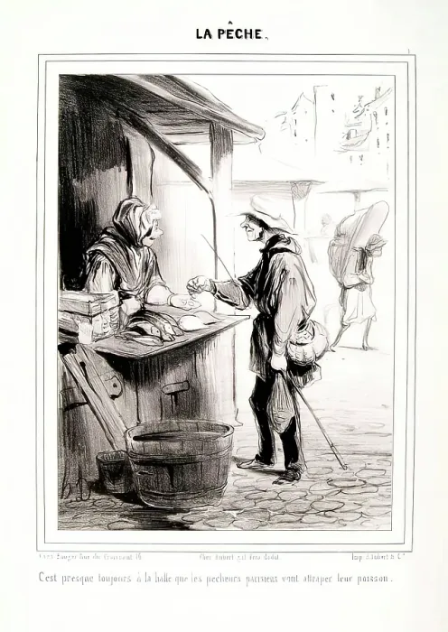 Framed Print : La Peche. C'est presque toujours a la Halle.. 1840. Creator: Honore Daumier. La Peche. C'est presque toujours a la Halle.. 1840. Creator: Honore Daumier Framed Print : La Peche. C'est presque toujours a la Halle.. 1840. Creator: Honore Daumier. La Peche. C'est presque toujours a la Halle.. 1840. Creator: Honore Daumier