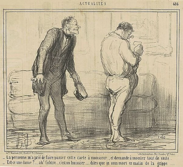 La personne... demande a monter tout de suite... 19th century. Creator: Honore Daumier