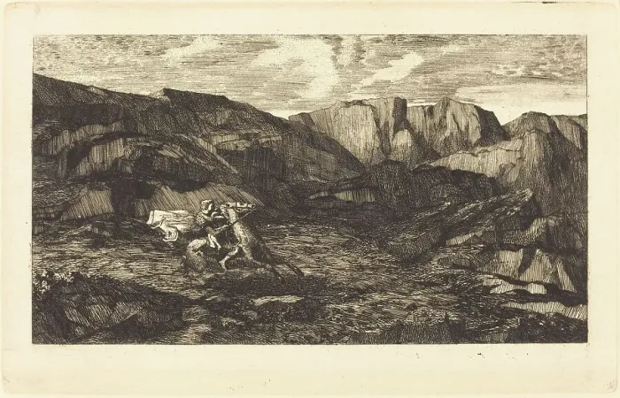 Framed Print : La Peur (Fear), 1865. Creator: Odilon Redon Framed Print : La Peur (Fear), 1865. Creator: Odilon Redon