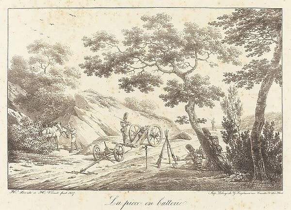 La piece en batterie, 1817. Creator: Emile Jean-Horace Vernet