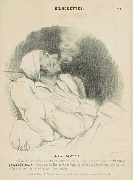 Framed Print : La pipe matinale, 19th century. Creator: Honore Daumier Framed Print : La pipe matinale, 19th century. Creator: Honore Daumier