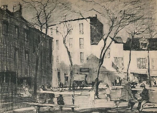 La Place Du Tertre An untouched village square. c1927, (1927). Artist: Henry Franks Waring