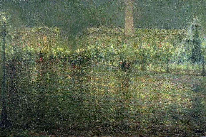 Framed Print : La Place de la Concorde, 1909. Creator: Le Sidaner, Henri (1862-1939) Framed Print : La Place de la Concorde, 1909. Creator: Le Sidaner, Henri (1862-1939)