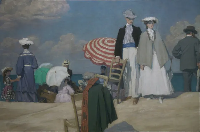 Framed Print : La Plage de Cabourg (Cabourg Beach), 1910. Creator: Prinet, Rene Francois Xavier (1861-1946) Framed Print : La Plage de Cabourg (Cabourg Beach), 1910. Creator: Prinet, Rene Francois Xavier (1861-1946)