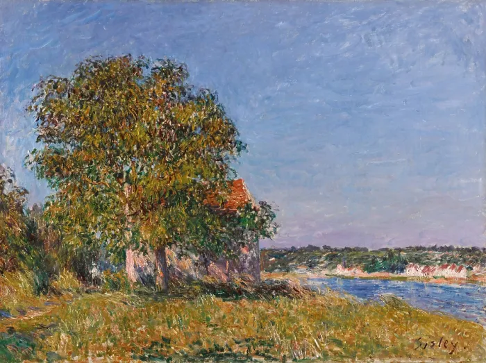 Framed Print : La Plaine de Thomery et le village de Champagne, c1882. Creator: Sisley, Alfred (1839-1899) Framed Print : La Plaine de Thomery et le village de Champagne, c1882. Creator: Sisley, Alfred (1839-1899)