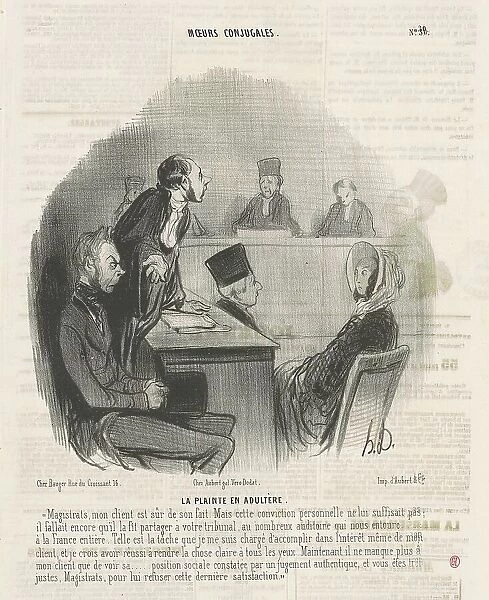 La plainte en adultère, 19th century. Creator: Honore Daumier
