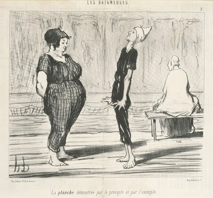 Framed Print : La planche démontree par le prècepte... 19th century. Creator: Honore Daumier Framed Print : La planche démontree par le prècepte... 19th century. Creator: Honore Daumier