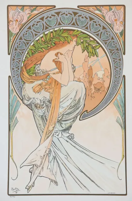 Framed Print : La Poesia (From the series The Arts), 1898. Creator: Mucha, Alfons Marie (1860-1939) Framed Print : La Poesia (From the series The Arts), 1898. Creator: Mucha, Alfons Marie (1860-1939)