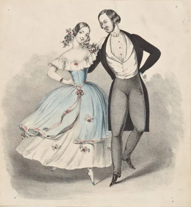Framed Print : La polka, 1840s Framed Print : La polka, 1840s