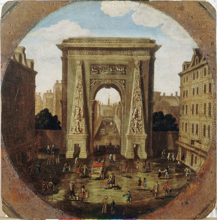 Framed Print : La porte Saint-Denis, c1680. Creator: Ecole Francaise Framed Print : La porte Saint-Denis, c1680. Creator: Ecole Francaise