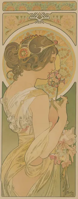 Framed Print : La primevere, 1899. Creator: Mucha, Alfons Marie (1860-1939) Framed Print : La primevere, 1899. Creator: Mucha, Alfons Marie (1860-1939)