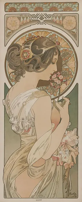 Framed Print : La primevère, 1899. Creator: Mucha, Alfons Marie (1860-1939) Framed Print : La primevère, 1899. Creator: Mucha, Alfons Marie (1860-1939)