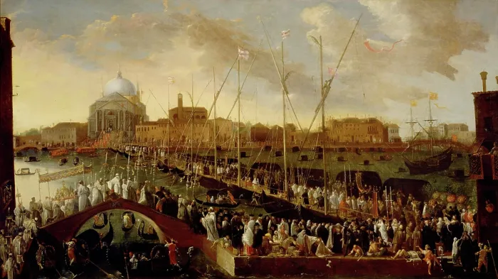 Framed Print : La processione del Redentore (The procession of the Redeemer), 1648-1650. Creator: Heintz, Joseph, the Younger (ca 1600-after 1674) Framed Print : La processione del Redentore (The procession of the Redeemer), 1648-1650. Creator: Heintz, Joseph, the Younger (ca 1600-after 1674)