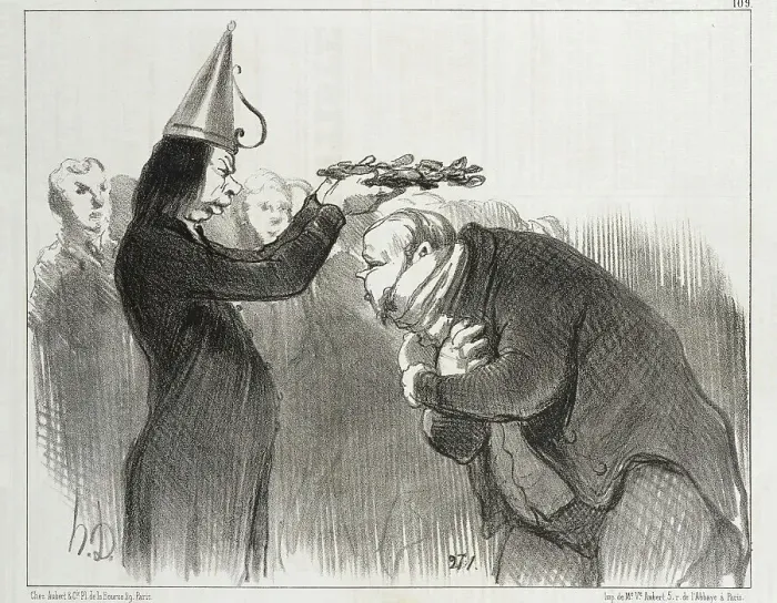 Framed Print : La Prochaine Distribution de Prix a l'Académie Française, 1851. Creator: Honore Daumier Framed Print : La Prochaine Distribution de Prix a l'Académie Française, 1851. Creator: Honore Daumier