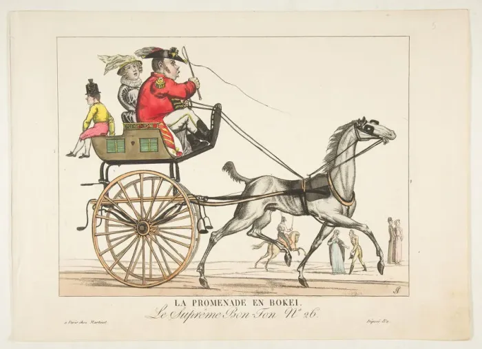 Framed Print : La Promenade en Bokei;Le Supreme Bon-Ton No. 26, 1816 Framed Print : La Promenade en Bokei;Le Supreme Bon-Ton No. 26, 1816