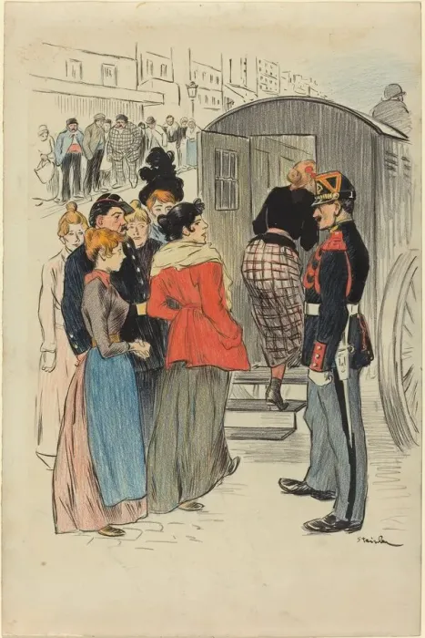 Framed Print : La Rafle, 1893. Creator: Theophile Alexandre Steinlen Framed Print : La Rafle, 1893. Creator: Theophile Alexandre Steinlen
