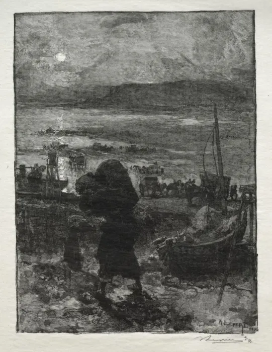 Framed Print : La Recolte du Sable. Creator: Auguste Louis Lepere (French, 1849-1918) Framed Print : La Recolte du Sable. Creator: Auguste Louis Lepere (French, 1849-1918)