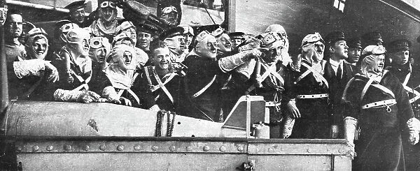 La Reddition de la Flotte Allemande; A bord des navires anglais designes pour aller... 1918. Creator: Unknown