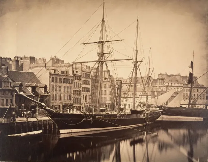 Framed Print : La Reine Hortense - Yacht de l'empereur, Havre, 1856. Creator: Gustave Le Gray Framed Print : La Reine Hortense - Yacht de l'empereur, Havre, 1856. Creator: Gustave Le Gray