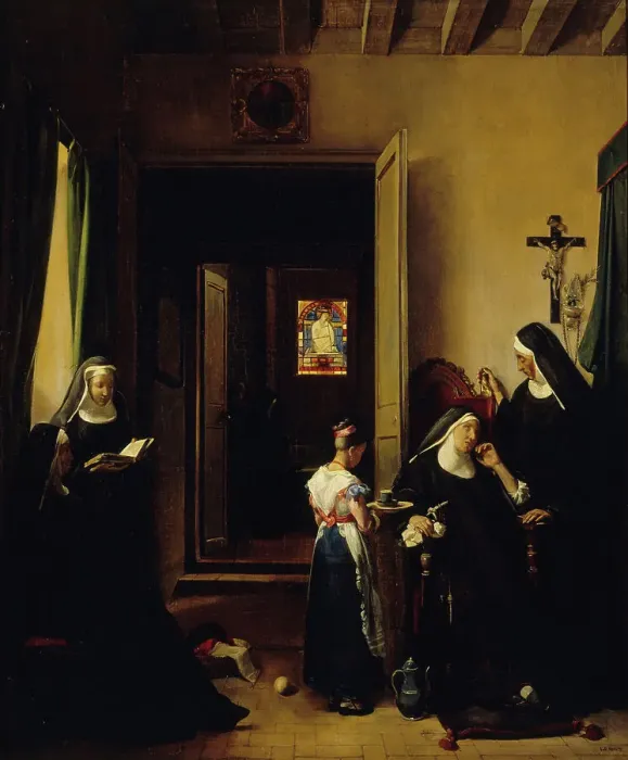 Framed Print : La Religieuse malade, c.1830. Creator: Francois-Marius Granet Framed Print : La Religieuse malade, c.1830. Creator: Francois-Marius Granet