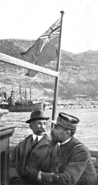 La rencontre a Gibraltar, du general Lyautey, venant en France, et du general Gouraud... 1916. Creator: A Terrier